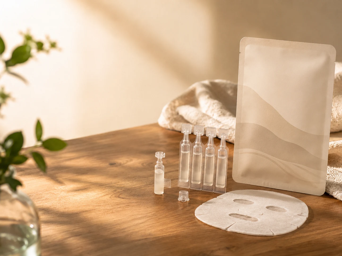 Freeze-dried facial mask sheet with activator ampoules