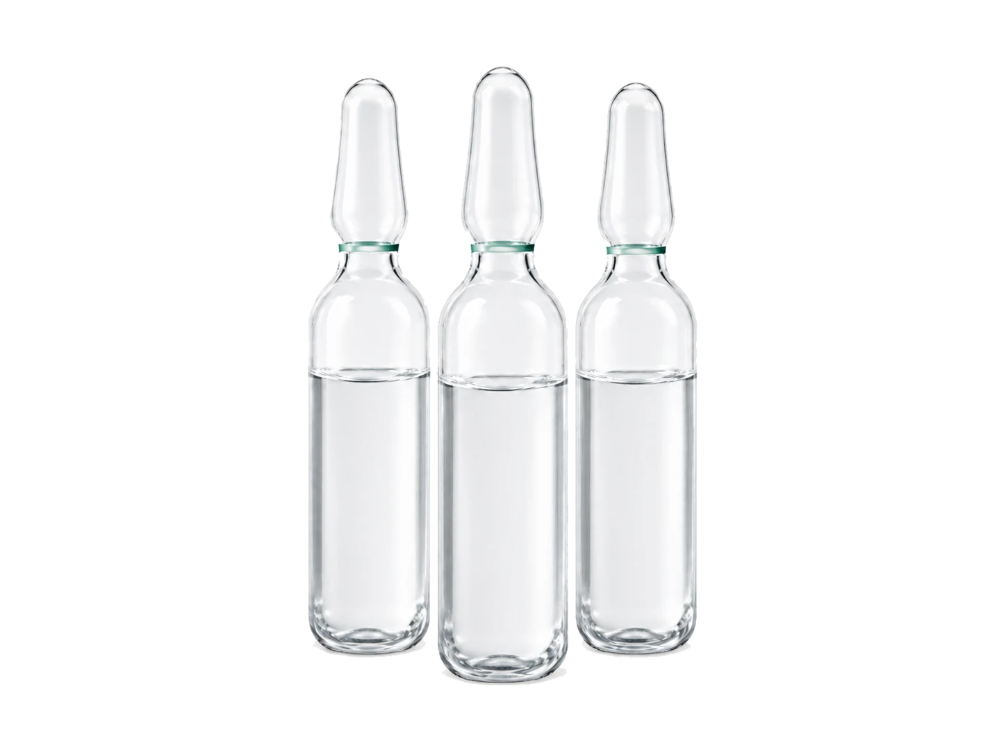 3D packaging-format illustration of glass ampoules